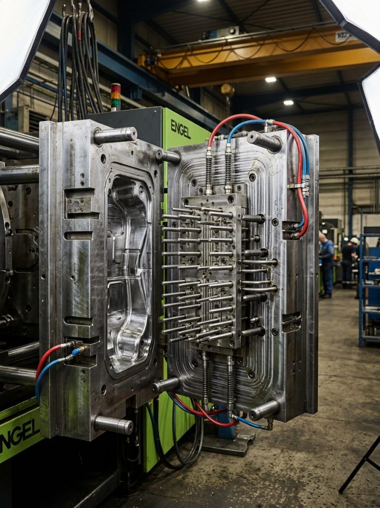 Matriz de acero para moldes en nuestra fábrica de inyección de plásticos para Murcia.